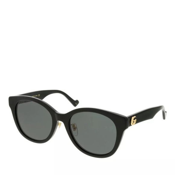 NEW GUCCI BLACK CAT EYE SUNGLASSES GUCCI BLACK WOMEN SUNGLASSES - Picture 1 of 4